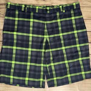 Men's Nike Golf Disney Cruise Line Fluorescent Green Plaid Shorts Size 42